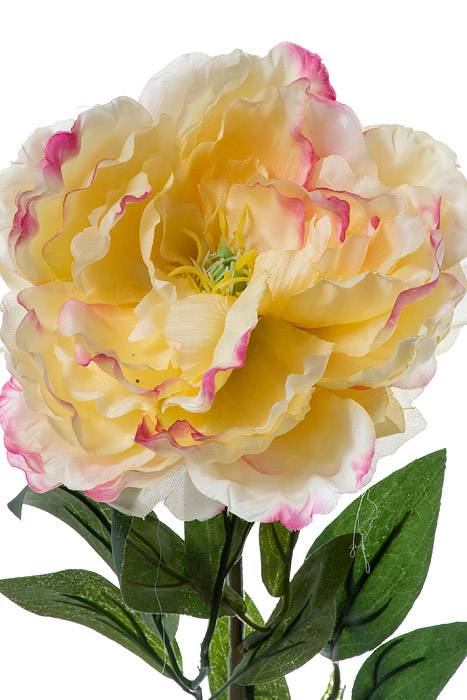 31" Silk Peony Spray Yellow