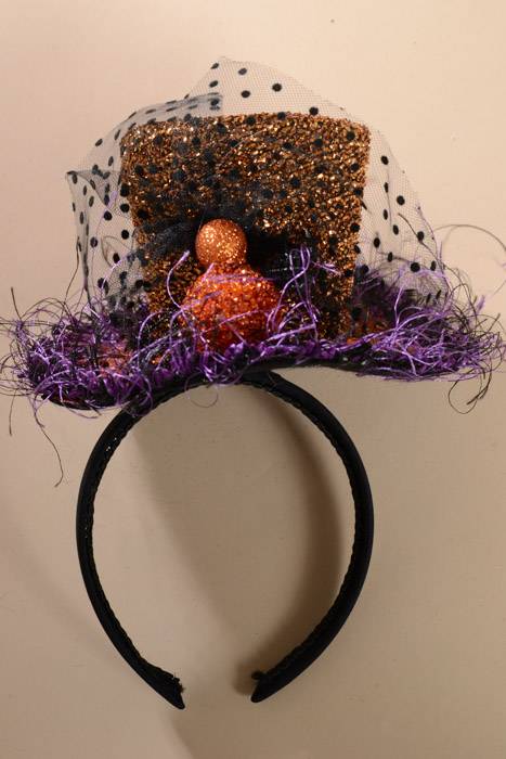Top Hat Headband Orange/purple