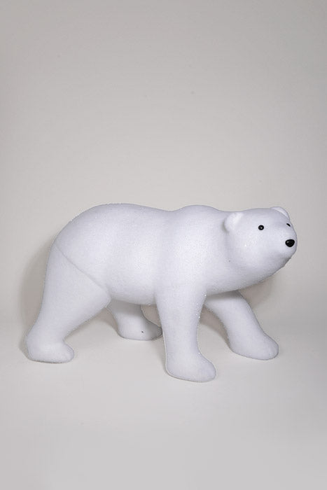 17" Glittered Polar Bear White