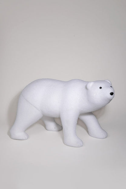 17" Glittered Polar Bear White