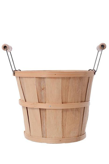 7" X 6" Round Split Wood Bushel W/wire Handle