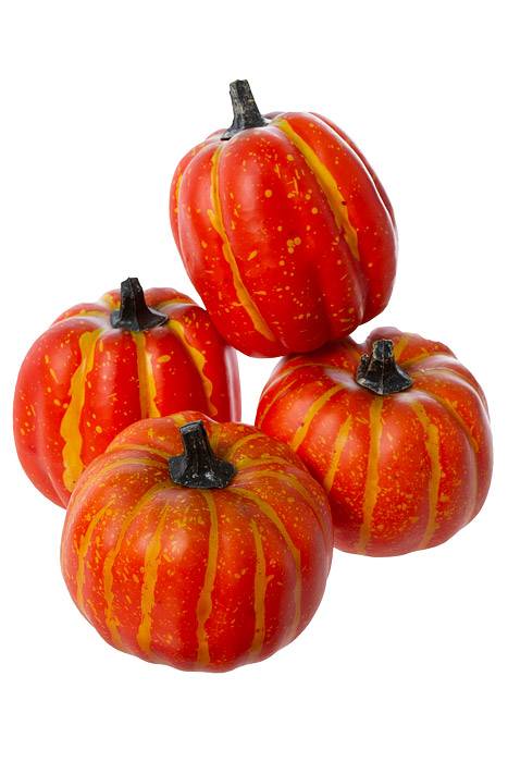4" Harvest Pumpkin Orange Pkg/4