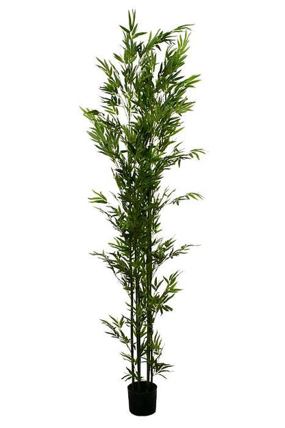 7ft Silk Mini Bamboo Tree In Pot Green