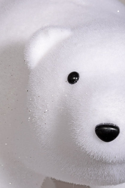 17" Glittered Polar Bear White