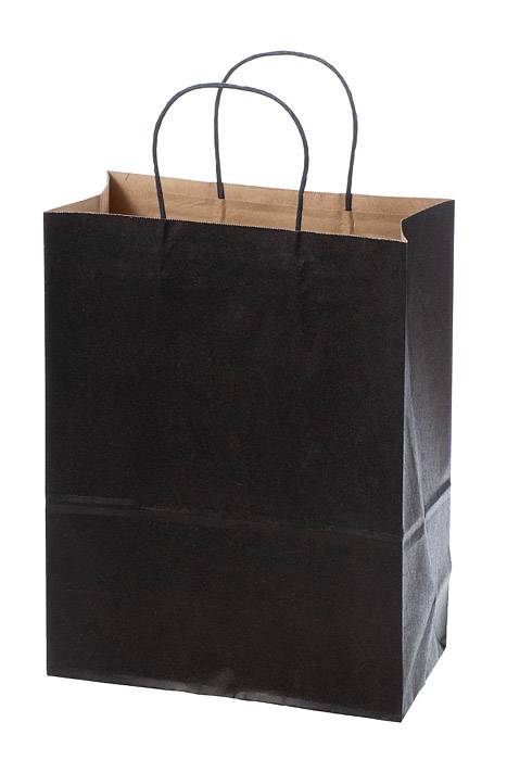 10" X 5" X 13" Debbie Kraft Shopping Bag Black Pkg/12
