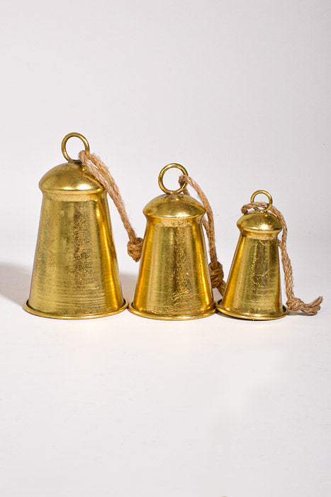 5.5"/6.75"/ 8" Bells Ornaments Gold Set/3