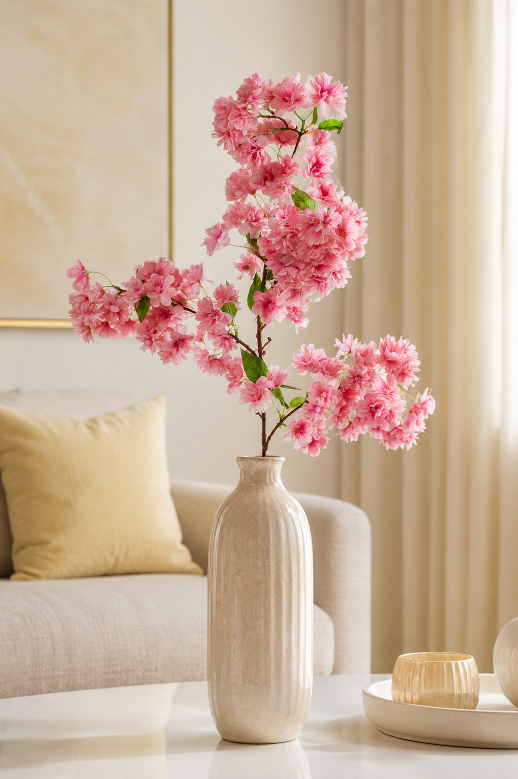 40" Silk Cherry Blossom Spray Two Tone/pink