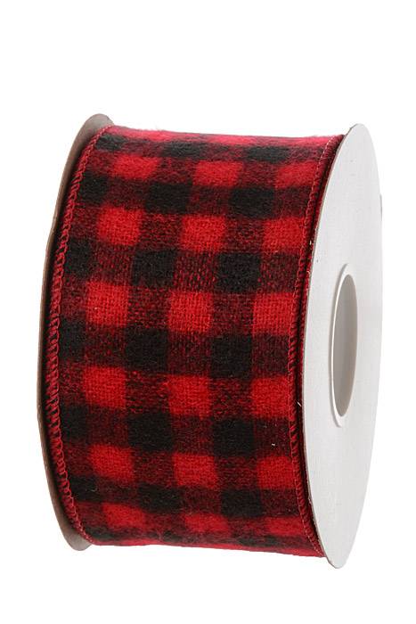 2.5" X 10yds Wired Buffalo Plaid Red/black