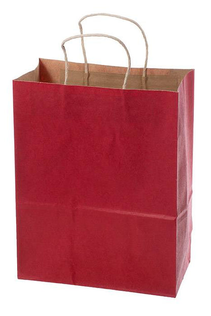 10" X 5" X 13" Debbie Kraft Shopping Bag Red Pkg/12