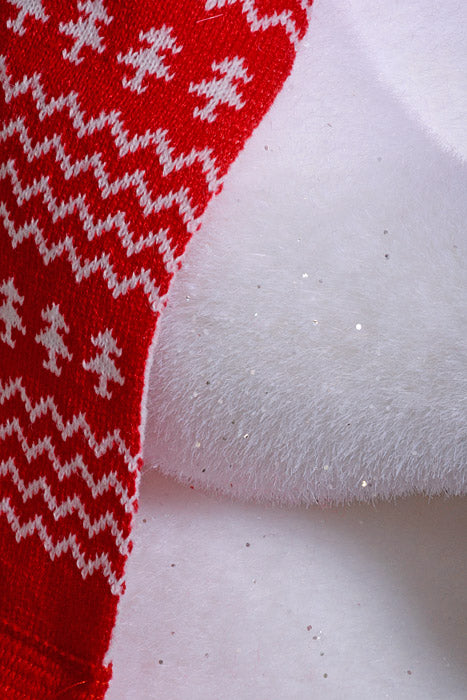 28.5" Glittered Standing Polar Bear With Hat and Scarf White