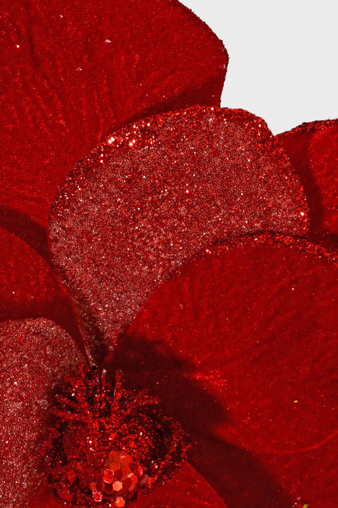 25" X 12" Artificial Velvet/Jewel Magnolia Stem Red