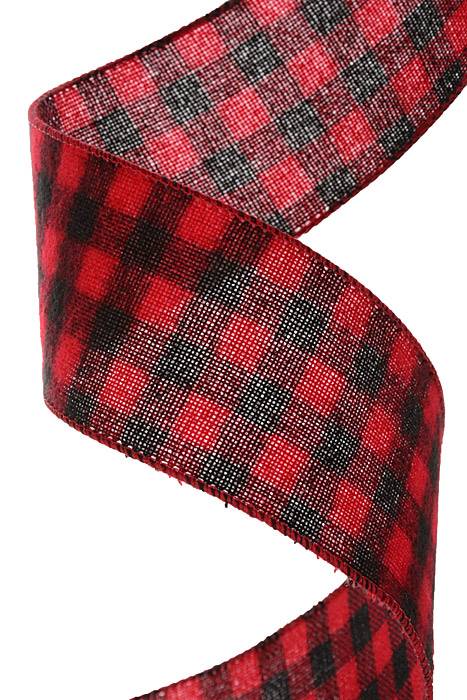 2.5" X 10yds Wired Buffalo Plaid Red/black