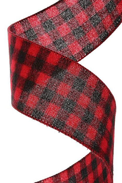 2.5" X 10yds Wired Buffalo Plaid Red/black