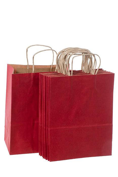 10" X 5" X 13" Debbie Kraft Shopping Bag Red Pkg/12