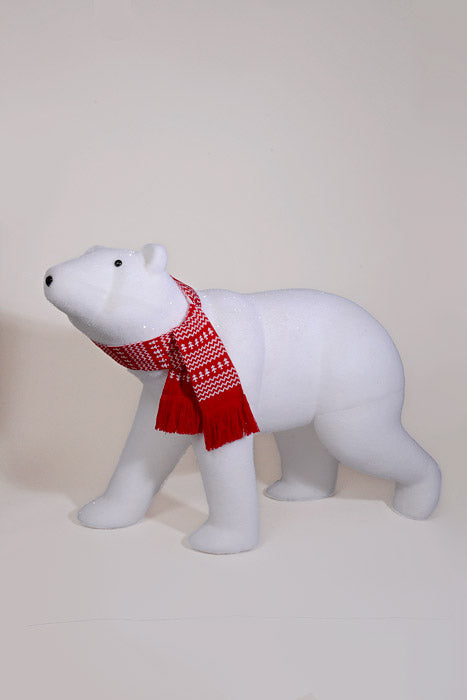 26" x 36" Polar Bear W/Scarf White