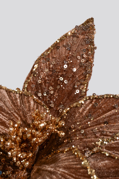 23" Poinsettia Stem Brown