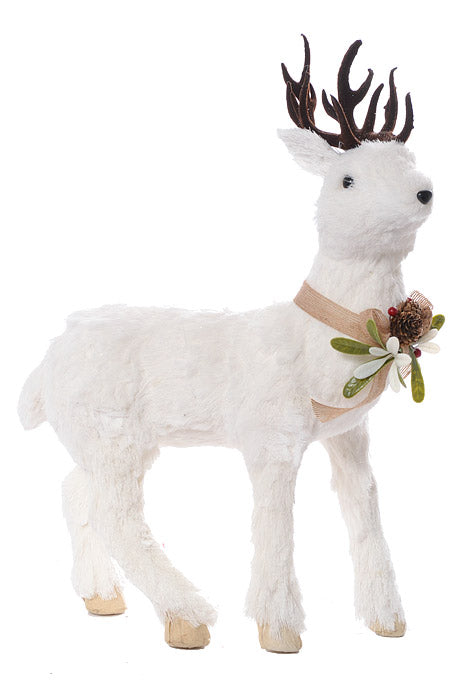 20" Straw Reindeer White