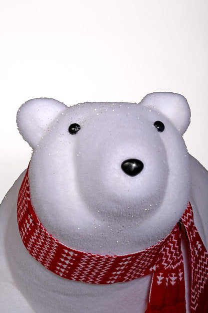26" x 36" Polar Bear W/Scarf White