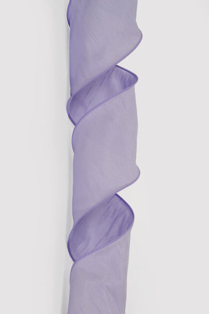4" X 10Yds Wired Faux Dupioni Ribbon Lavender