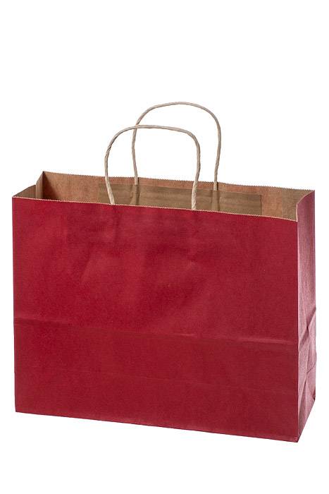 12.5" X 4.25" X 9.75" Kraft Shopping Bag Red Pkg/12