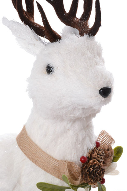 20" Straw Reindeer White