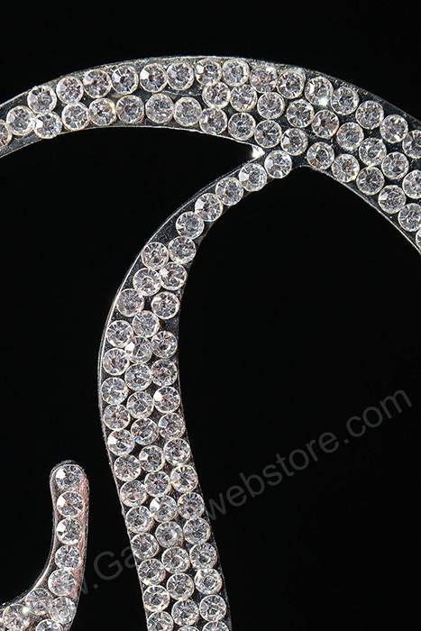 4.75" Rhinestone Letter "d" Cake Topper Silver