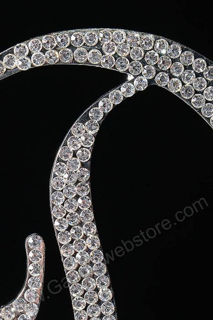 4.75" Rhinestone Letter "d" Cake Topper Silver