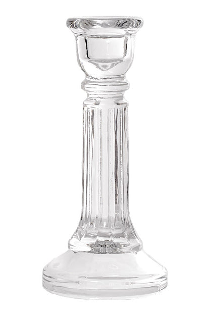 6" Glass Candle Holder Clear