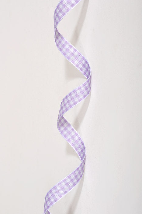 3/8"  X 10Yds Mini Gingham Ribbon Lavender