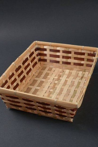 14" X 11" Rectangular Bamboo Tray Brown/natural