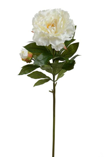 29.5" Silk Peony Spray W/bud White