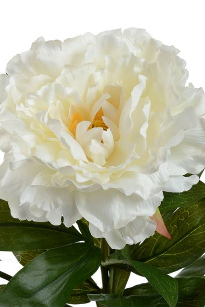 29.5" Silk Peony Spray W/bud White