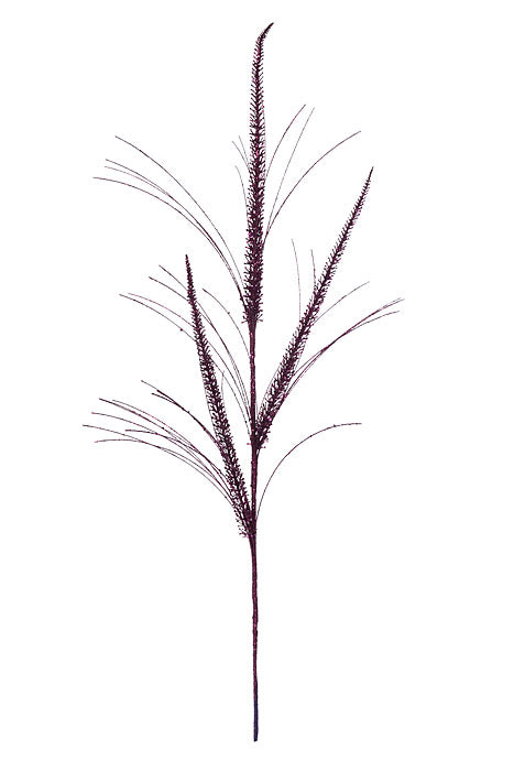 34" Glitter Mica Triple Spike Grass Spray Plum