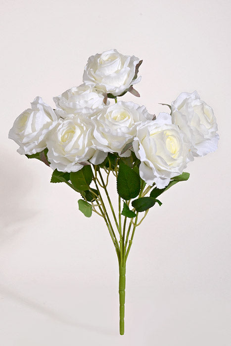 19" Silk Rose Bush White