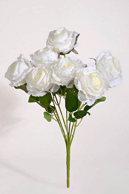 19" Silk Rose Bush White
