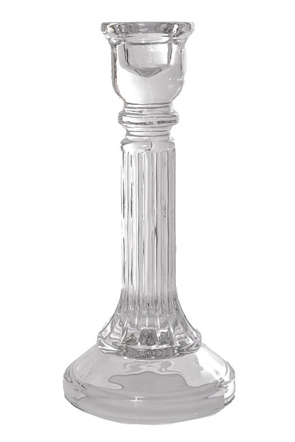 8" Glass Candle Holder Clear