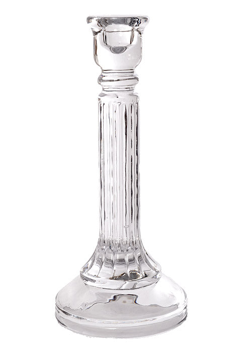 10" Glass Candle Holder Clear