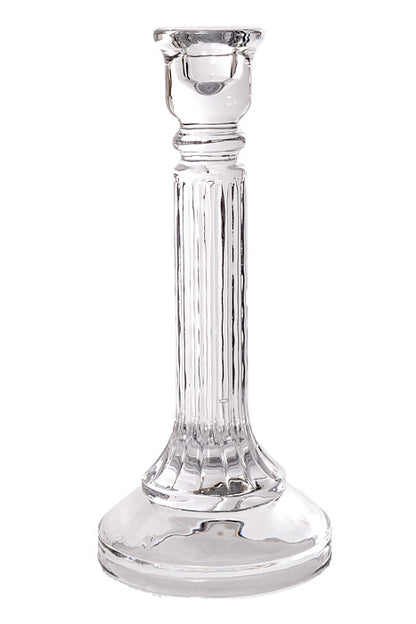 10" Glass Candle Holder Clear
