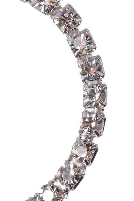 1.25" Round Rhstone Ribbon Button Crystal Pkg/6