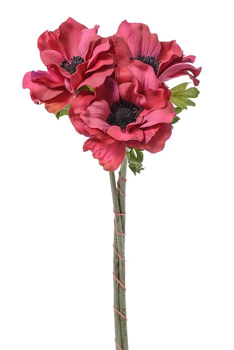 15&quot; Silk Anemone Spray (Red/Pink) Pkg/3