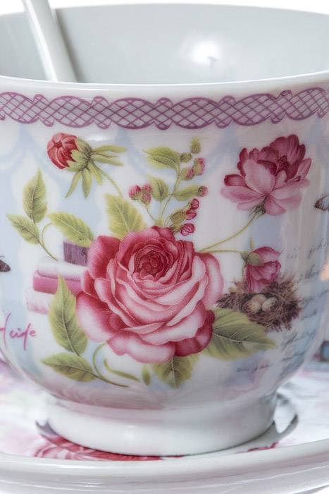 Ceramic Cup/saucer/spoon 2/set