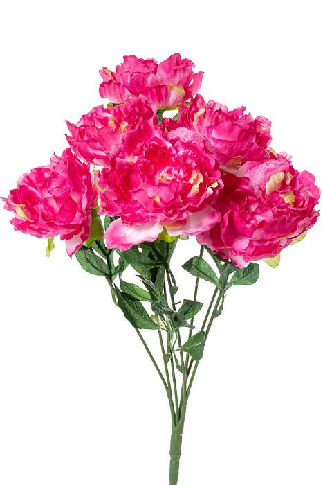 22" Silk Peony Bush Hot Pink