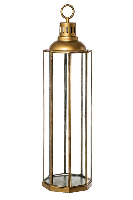 8.5"x 33" Bena Lantern Rusted Gold