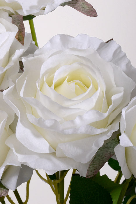 19" Silk Rose Bush White