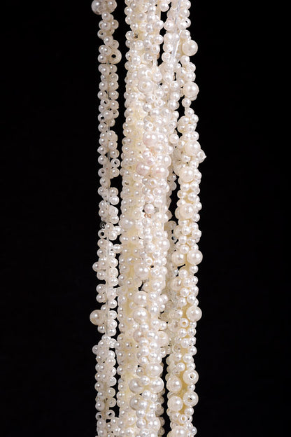 18" Hanging Pearlized Bead Spray White