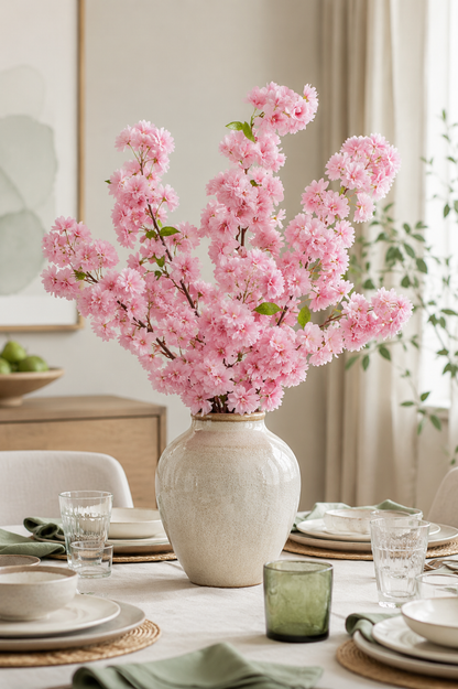 40" Silk Cherry Blossom Spray Light Pink