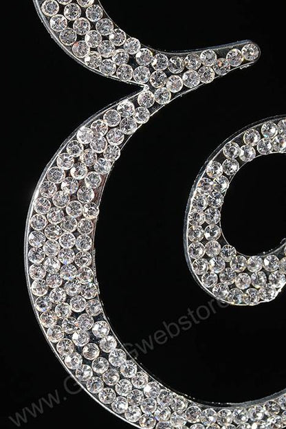 4.5" Rhinestone Letter "e" Cake Topper Silver