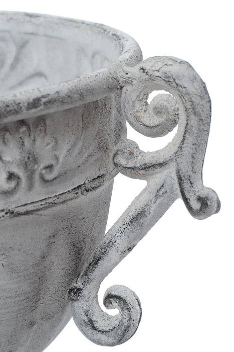 8" X 7" Metal Trophy Urn White