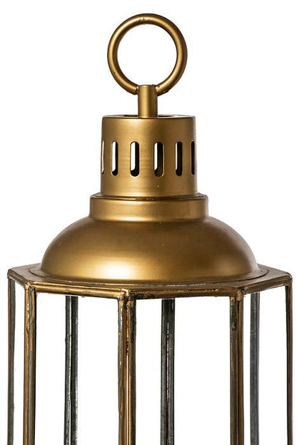 8.5"x 33" Bena Lantern Rusted Gold
