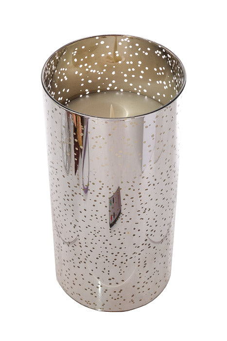 4&quot; X 8&quot; Mercury Glass Candle Holder (Silver)
